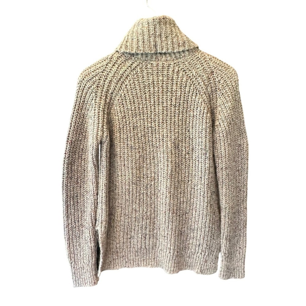 Madewell Donegal Silk Wool Blend Turtleneck‎ Sweater Oatmeal Confetti Fleck XS - Picture 3 of 9